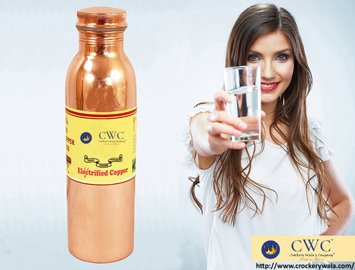 Joint Free Leak Proof Copper Bottle, 900 Ml