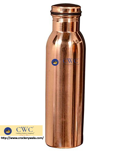 Pure Copper Yoga Leak Proof Water Bottle, 800 Ml Capacity