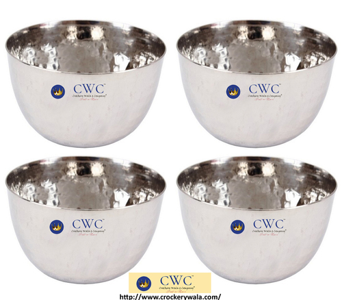 Set Of 4 Stainless Steel Bowl Katori, 200 Ml Each
