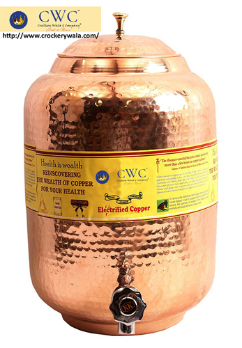 Hammered Copper Water Dispenser Pot Tank, 16 Ltr