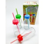 Circleware Milk Bottle With Straw and Lid 310m