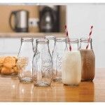 Circleware Country Set/6 clear 10.5oz milk bottle