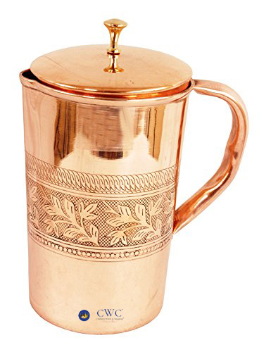 Embossed Design Copper Jug Pitcher, 300 Ml