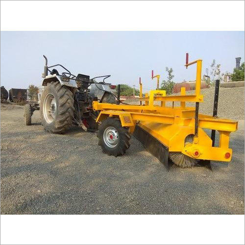 Yellow Tractor Mounted Road Sweeping Machine