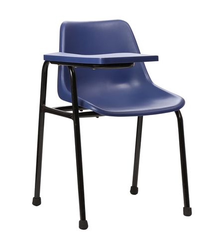 Escritura Writing Chair - Plastic and Metal, 17.5" x 17.5" x 32", Blue | Ideal for Institutes, Perfect for Students, 1 Year Warranty