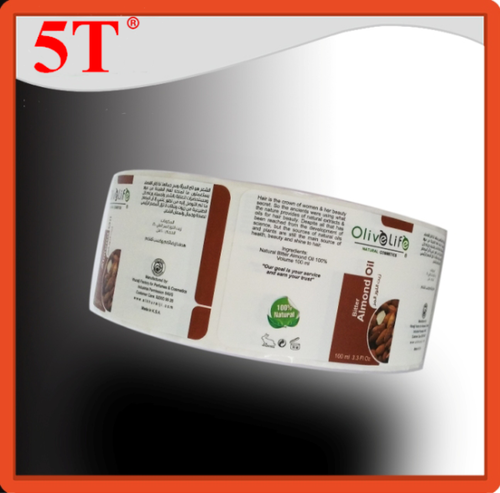 Paper Cosmetics Labels Made By Water Proof And Alcohol Proof White Plastic