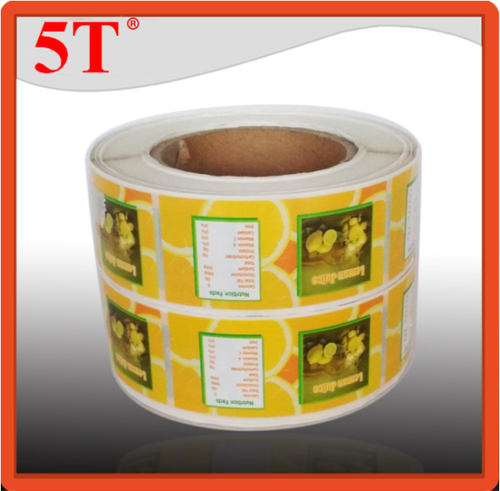 Yellow Colorful Fruits Juice Labels