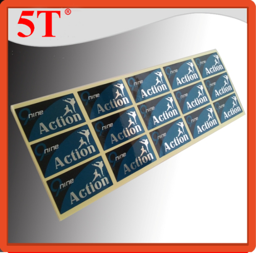 Blue Glossy Silver Printed Stickers