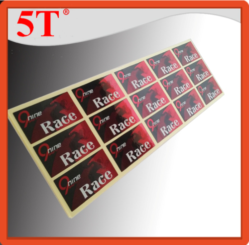 Red Glossy Silver Printed Stickers