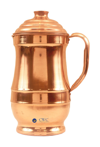 Copper Plain Designer Jug Pitcher With Lid