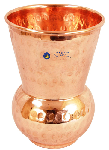 4.4" X 3.4" Handmade Copper Glass Cup, 375 Ml