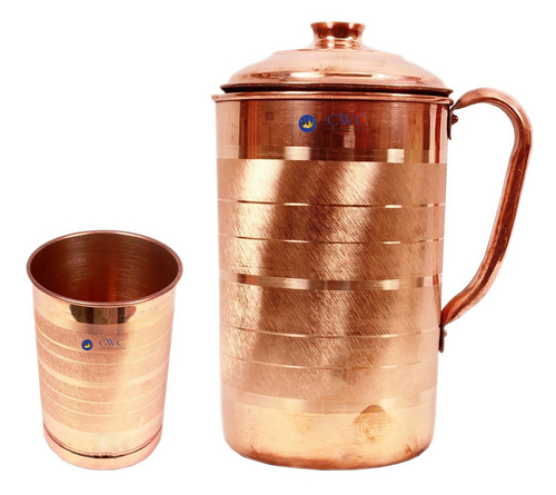 Handmade Pure Copper Silver Touch Jug Pitcher
