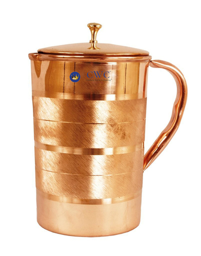 Pure Copper Luxury Design Jug Pitcher, 2100 Ml