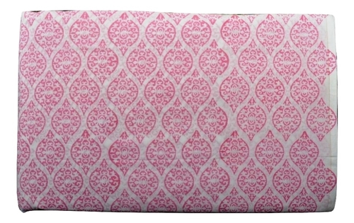 White-Pink Jaipuri Hand Block Printed Cotton Fabric