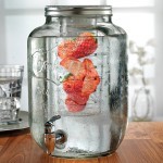 Circleware Yorkshire Dispenser- 2 Infuser 256oz Glass, Ice Tube & Fruit Infuser, Easy Dispensing
