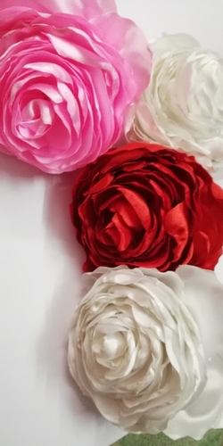 Fabric Flowers - Handmade Satin | Versatile for Arts and Crafts, Elegant Ceremony Decor, Charming Home Decoration, and Wedding Accents