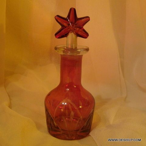Vintage Colored Glass Perfume Bottles