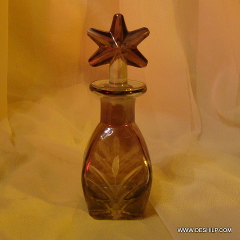 GLASS PERFUME BOTTLE AND DECANTER