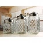Circleware Relic Canister With Silver Lid 3Pcs