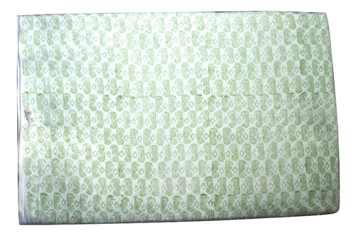 Light Green Hand Block Printed Cotton Ethnic Fabric