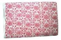 White-pink Hand Block Printed Cotton Ethnic Fabric
