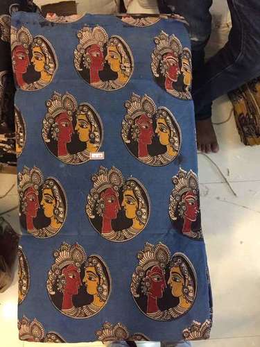 Kalamkari - Jacquard Fabric Blue Washable and Woven Design