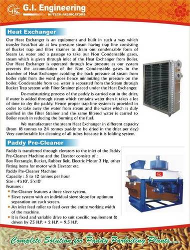 Heat Exchanger & Paddy Pre-Cleaner