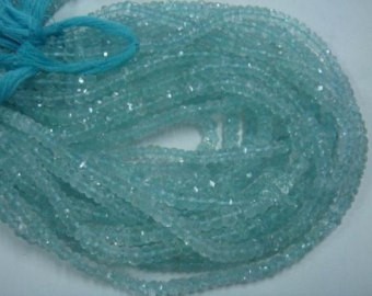 Aquamarine Rondell Faceted Beads