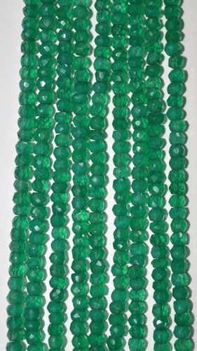 Green Onyx Rondell Faceted Beads