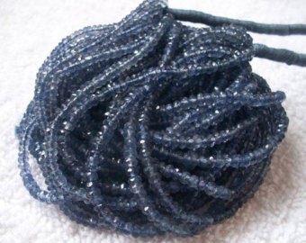 Iolite Rondell Faceted Beads - Natural Stone, 8mm Size, Deep Violet Color | Unique Gemstone Beading Solutions