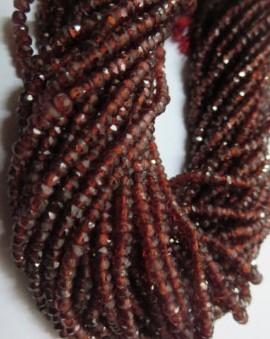 Red Garnet Rondell Faceted Beads