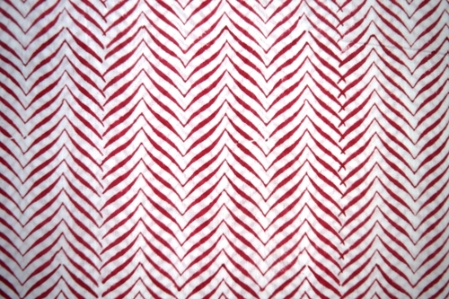 White-Red Hand Block Printed Cotton Ethnic Fabric