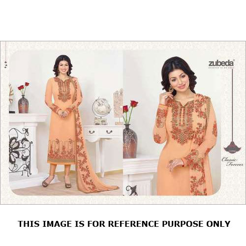 Peach Designer Cotton Ladies Suit