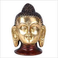 Golden Brass Buddha Head Idol