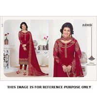 Red Chanderi Salwar Kameez