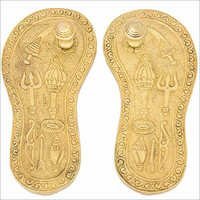 Swayambhu Brass Charan Paduka - 4.5 Cm Height, Golden Color | Easy To Clean, Polished Finish, Spiritual Decorative Art