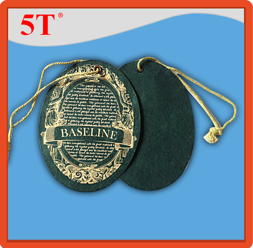 Green Foil Stamping And Logo Embeded Hang Tags