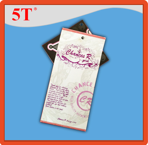 White Full Color Printing Paper Hang Tags For Bags Shoes And Garments