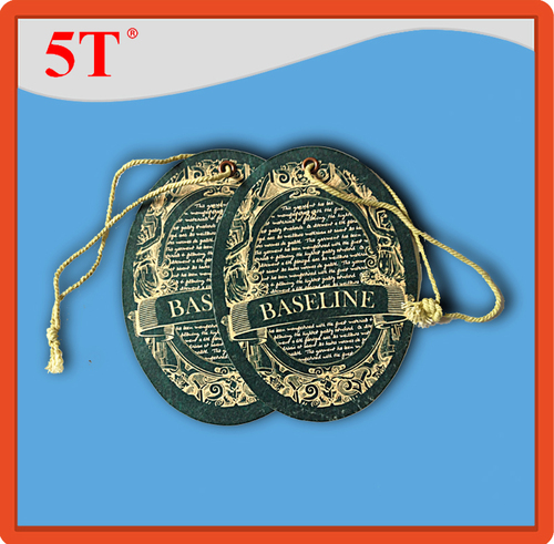 Green Foil Stamping And Logo Embeded Hang Tags