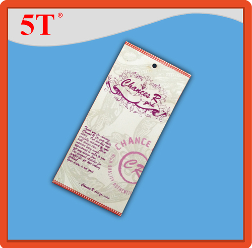 White Full Color Printing Paper Hang Tags For Bags Shoes And Garments