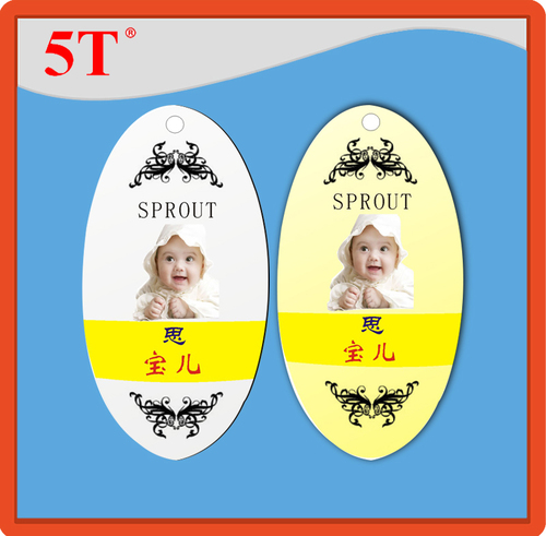 White And Yellow Baby Clothes Hang Tags Cut In Nice Appearance