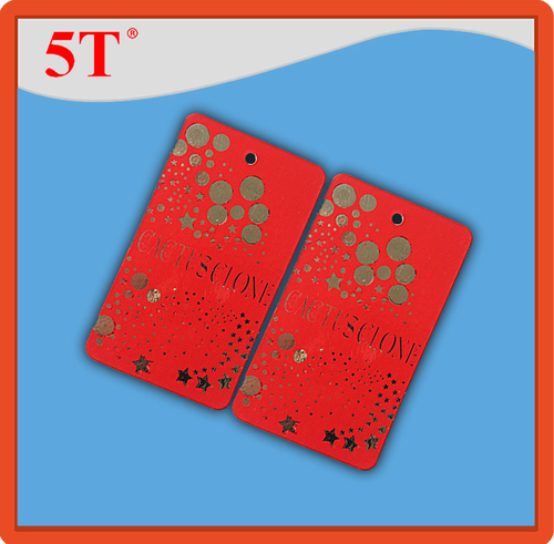 Red Foil Stamping And Logo Embeded Hang Tags