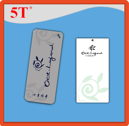 Gray And White Hang Tags With Rectangular Holes