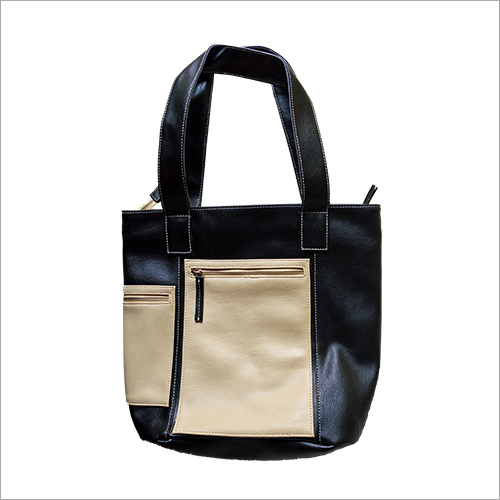 Ladies Hand Bag - Leather/PU, 10x12x5 inches, Black | Stylish Design, Multiple Pockets, Zipper Closure