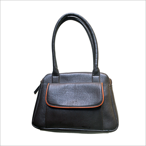 Ladies Hand Bag - Leather, 10x12x5 Inches, Black | Zipper Closure, Stylish, Durable, Ample Storage, Double Handles, Professional Look