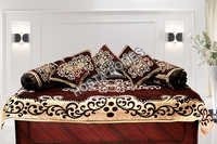 BROWN EMBROIDERED DIWAN COVER SET