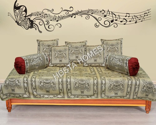 KC BRIGHT FABRIC EMBROIDERED DIWAN COVER SET