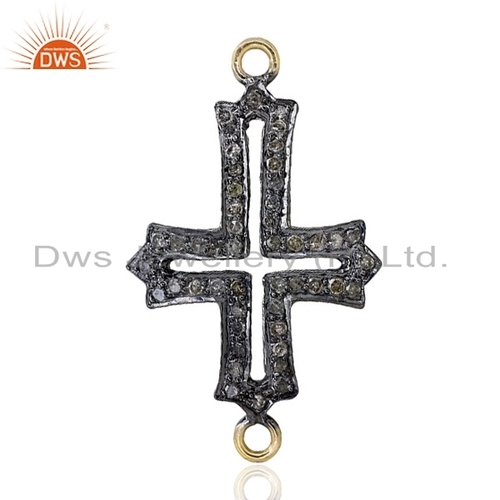 Cross Charm Pave Diamond Finding Connector
