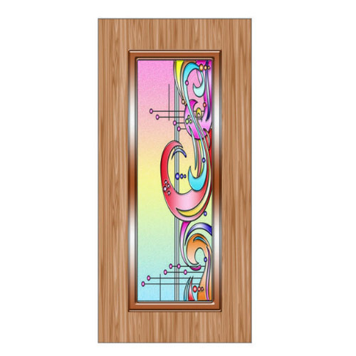 Door Coating - Wood PVC, 7ft x 3ft, Brown, 1 Inch Thick | Durable Finish, Glossy, Easy Installation, Variety Designs
