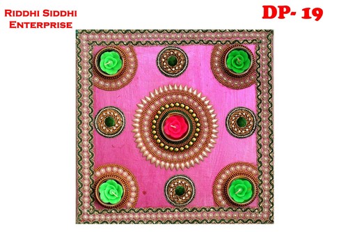 Pink Acrylic Square Rangoli Plates